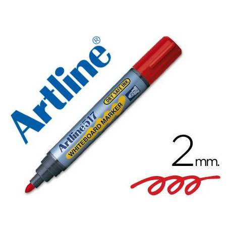 Rotulador Artline EK-517 color rojo para pizarra blanca