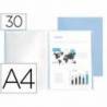 Carpeta escaparate Liderpapel DIN A4 poliporpileno con 30 fundas color azul