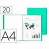 Carpeta escaparate Liderpapel DIN A4 poliporpileno con 20 fundas verde