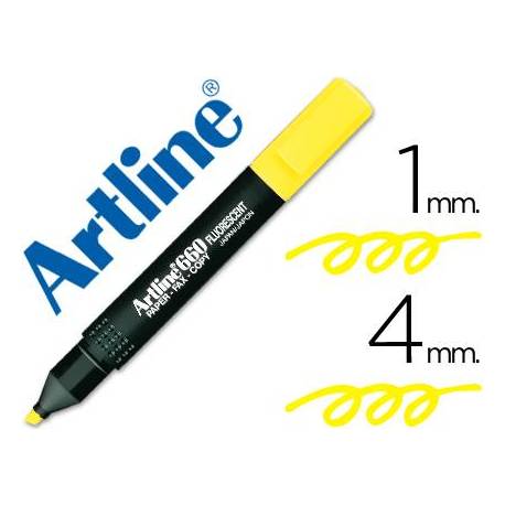 Rotulador Artline fluorescente EK-660 punta biselada color amarillo