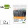 Rotulador Liderpapel Punta Pincel caja 12 colores