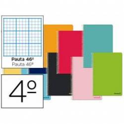 Cuaderno espiral Tamaño Cuarto 80 hojas Tapa blanda Pauta 46º 60 g/m2 en Colores surtidos (no se puede elegir)