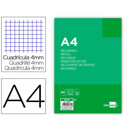 Recambio de anillas Liderpapel 60 g/m2 - 100 hojas