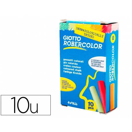 Tiza color antipolvo robercolor caja de 10 unidades.