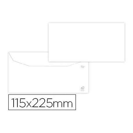 Sobre liderpapel blanco 115x225 mm solapa engomada papel offset 80 gr caja de 500 unidades.
