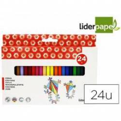 Caja lápices cera de 24 colores Liderpapel