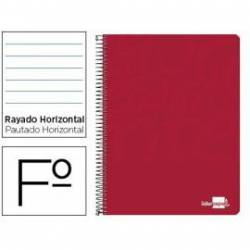 Cuaderno Espiral Liderpapel Write Tamaño Folio Rayado Horizontal de Color Rojo
