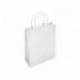 BOLSA PAPEL Q-CONNECT CELULOSA BLANCO L CON ASA RETORCIDA 320X400X14 MM