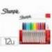 ROTULADOR MARCA SHARPIE PERMANENTE FINO BLISTER 12 UNIDADES COLORES SURTIDOS