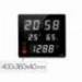 RELOJ ORIUM MARCA CEP CON MEDIDOR DE CO2 PANTALLA LED ALARMA PERSONALIZABLE Y SENSOR DE INFRARROJOS 400X360X40 MM