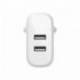 CARGADOR DOMESTICO BELKIN WCB002VFWH DOBLE USB-A BOOST CHARGE 12WX2 BLANCO