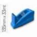PORTARROLLO SOBREMESA Q-CONNECT PLASTICO PARA CINTA DE 33 MT AZUL 135X58X60 MM