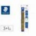 LAPICES GRAFITO STAEDTLER NORIS N 2 HB BLISTER DE 3 UNIDADES + 1 GOMA DE BORRAR MARS PLASTIC