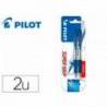 BOLIGRAFO PILOT SUPER GRIP COLOR AZUL RETRACTIL SUJECION DE CAUCHO TINTA BASE DE ACEITE EN BLISTER DE 2 UNIDADES