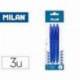BOLIGRAFO MILAN P1 RETRACTIL 1 MM TOUCH COLOR AZUL BLISTER DE 3 UNIDADES