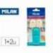 SACAPUNTAS MILAN CAPSULE PLASTICO USO CON GOMA + 2 RECAMBIOS DE GOMA