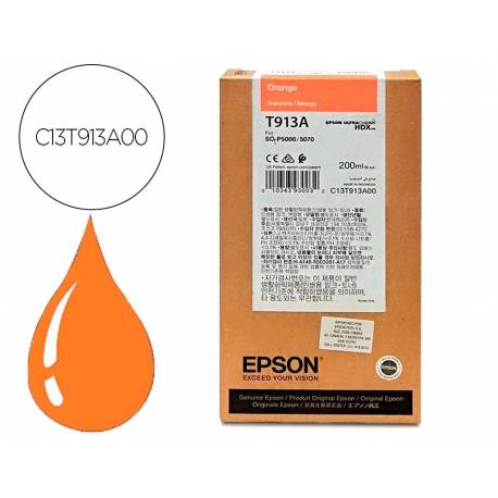 TONER INK-JET EPSON T913A COLOR NARANJA C13T913A00