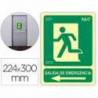 PICTOGRAMA ARCHIVO 2000 SALIDA DE EMERGENCIA IZQUIERDA PVC VERDE LUMINISCENTE 224X300 MM