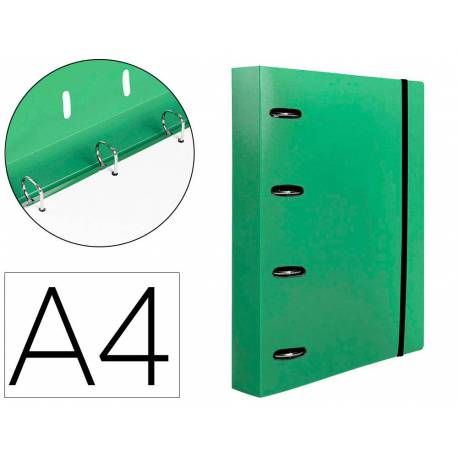 CARPETA CON RECAMBIO 4/40 MM LIDERPAPEL DIN A4 CUADRO 5MM VERDE POLIPROPILENO