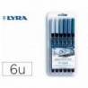 ROTULADOR LYRA AQUA BRUSH ACUARELABLE DOBLE PUNTA Y PINCEL TONOS GRISES BLISTER DE 6 UDS SURTIDAS