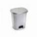 PAPELERA CONTENEDOR PLASTICFORTE PLASTICO CON TAPADERA Y PEDAL 27 LITROS PLATA 380X320X450 MM