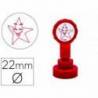 SELLO ARTLINE EMOTICONO ESTRELLA ROJO 22 MM DIAMETRO