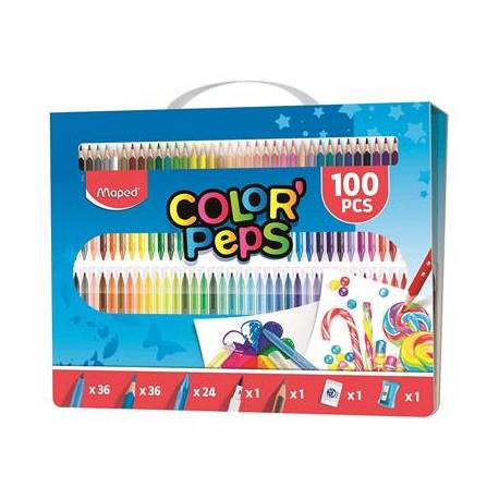 Set de pintura estuche Color Peps marca Maped Kit 100 piezas surtidas