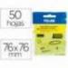 BLOC DE NOTAS ADHESIVAS QUITA Y PON MILAN 76X76 MM REMOVIBLE PLASTICO TRANSLUCIDO COLOR AMARILLO FLUOR 50