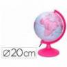 GLOBO TERRAQUEO MARCA LIDERPAPEL CON LUZ FISICO Y POLITICO DIAMETRO 20 CM COLOR ROSA