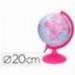 GLOBO TERRAQUEO MARCA LIDERPAPEL CON LUZ FISICO Y POLITICO DIAMETRO 20 CM COLOR ROSA