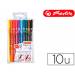 ROTULADOR HERLITZ MY-PEN DOBLE PUNTA 0,5/4 MM BLISTER DE 10 UNIDADES COLORES SURTIDOS