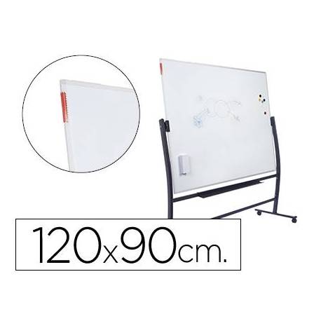 Pizarra Blanca Lacada Magnetica soporte volteable 90x120cm