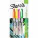 ROTULADOR MARCA SHARPIE PERMANENTE FINO NEON BRILLA BAJO LUZ UV BLISTER DE 4 UNIDADES COLORES SURTIDOS
