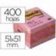 Bloc de notas adhesivas quita y pon post-it 51x51 mm minicubo color rosa 400 hojas