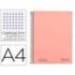 CUADERNO ESPIRAL NAVIGATOR DIN A4 MICRO TAPA FORRADA 120H 80GR CUADRO 5MM 5 BANDAS 4 TALADROS COLOR ROSA