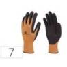 GUANTES DELTAPLUS POLIESTER IMPREGANDO LATEX PALMA Y DEDOS COLOR NARANJA FLUOR/NEGRO TALLA 7