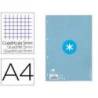 RECAMBIO LIDERPAPEL DIN A4 ANTARTIK 80 HOJAS 90G/M2 CUADRO 5MM 4 TALADROS 1 BANDA CON MARCO COLOR CELESTE