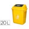 PAPELERA CONTENEDOR MARCA Q-CONNECT PLASTICO CON TAPA DE BALANCIN 20 LITROS 340X240X450 MM AMARILLO