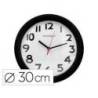 Reloj pared plastico 30 cm marco negro