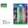 PEGAMENTO MARCA IMEDIO GLITTER GLUE BRILLA EN LA OSCURIDAD PARA MANUALIDADES 10 ML BLISTER DE 5 UNIDADES COLORES SURTIDOS