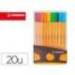 ROTULADOR STABILO PUNTA DE FIBRA COLOR PARADE ANTRACITA/NARANJA ESTUCHE DE 20 UNIDADES COLORES SURTIDOS