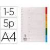 SEPARADOR MARCA Q-CONNECT PLASTICO JUEGO DE 5 SEPARADORES DIN A4 MULTITALADRO