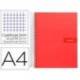 Bloc Liderpapel Din A4 micro crafty cuadrícula 5mm 5 bandas 4 taladros tapa forrada 90 gr 120 hojas rojo