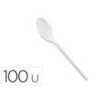 CUCHARA DE PLASTICO COLOR BLANCO REUTILIZABLE PAQUETE DE 100 UNIDADES