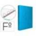 Carpeta carton forrado 4 anillas Liderpapel Paper Coat lomo 40 mm folio celeste