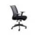 SILLA MARCA ROCADA DE OFICINA BRAZOS REGULABLES ESTRUCTURA BLANCA RESPALDO MALLA Y ASIENTO TELA IGNIFUGA NEGRO