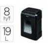 DESTRUCTORA DE DOCUMENTOS MARCA FELLOWES 12C CAPACIDAD 8H SEGURIDAD P4 GRAPAS CLIPS Y TARJETAS PAPELERA 19 L