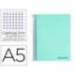 CUADERNO ESPIRAL LIDERPAPEL A5 MICRO WONDER TAPA PLASTICO 120H 90G CUADRO 5MM 5 BANDAS 6 TALADROS VERDE