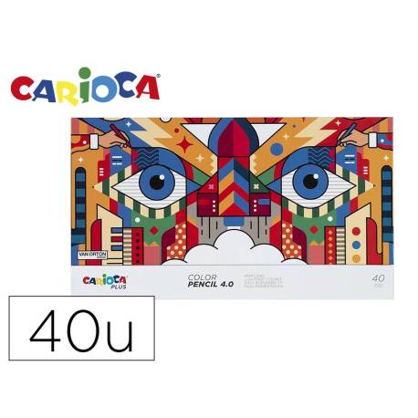 LAPICES DE COLORES MARCA CARIOCA PLUS 4.0 CAJA PREMIUM DE 40 UNIDADES COLORES SURTIDOS