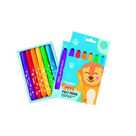 ROTULADORES MARCA JOVI MY FIRST FELT PENS LAVABLES ESTUCHE DE 6 UNIDADES COLORES SURTIDOS